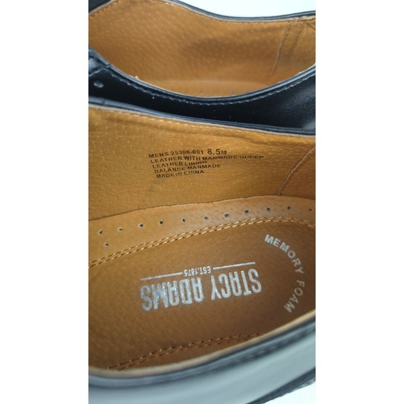 Stacy Adams Men's Sullivan Wingtip Oxford Dress Shoes Memory Foam Black 8.5 - Picture 6 of 16